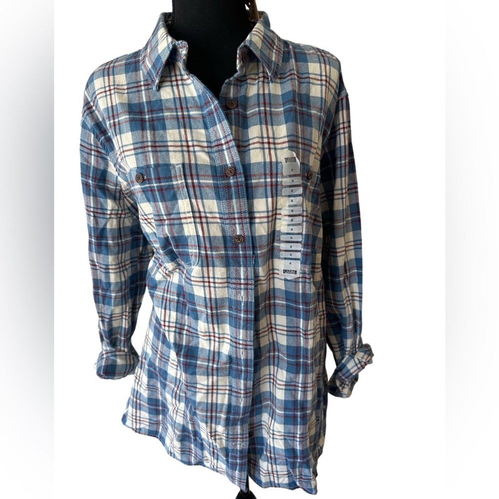 NWT Women’s Plus Size Red, White, and Blue Free-Swinging Flannel